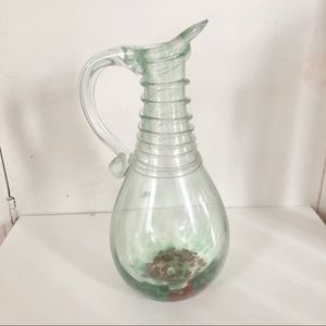 Large Handblown Glass Pitcher